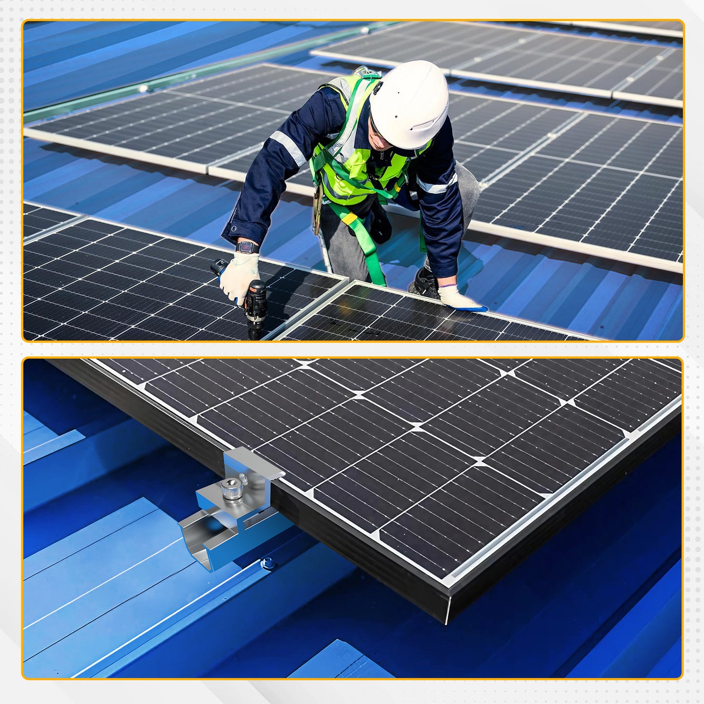 Solarhalterung mit Mini Schienenprofil Dachrinnenklammer,flachdachhalterung für solarmodule ,geeignet für Solarmodule mit einer Dicke von 30/35 mm