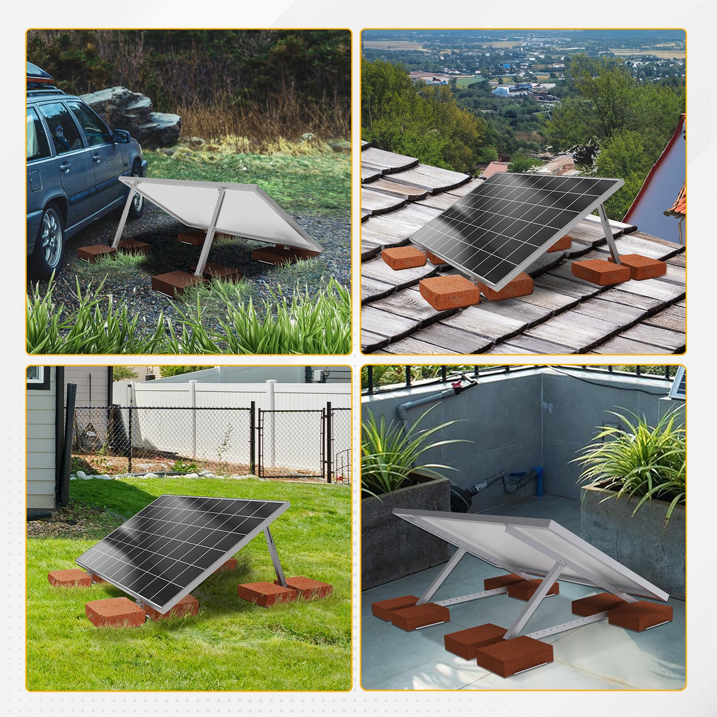 Ballastierte Aluminiumplatte, die in Kombination mit Halterungen verwendet wird, ohne die Oberfläche des Dachs zu beschädigen