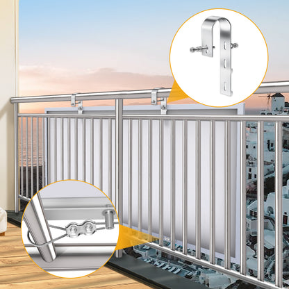 2 Haken Solarpanel Balkonhaken, Aluminium Solarmodul Haken halterungen, für die Montage von Solarmodulen auf Balkon, Pfosten und Geländer