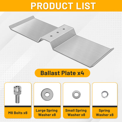 Ballastierte Aluminiumplatte, die in Kombination mit Halterungen verwendet wird, ohne die Oberfläche des Dachs zu beschädigen